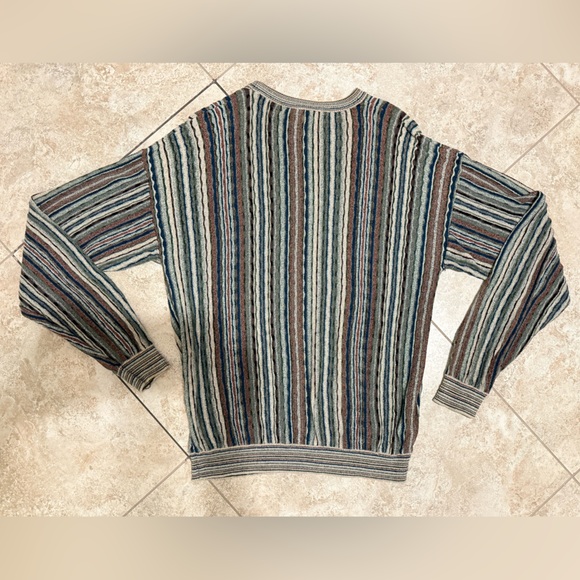 Vintage 90s Tricots St Raphael Men's Knit Pullover Striped Multicolor Size Large - Picture 2 of 8